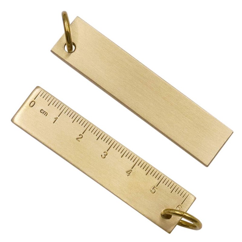 BIlinli 6cm Small Copper Ruler 3mm Thickened Brass Metal Ruler