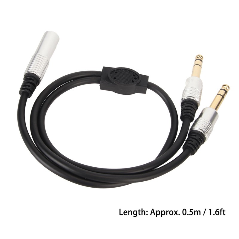 Stereo Splitter Y Cable 6.35mm Mono Female to Dual 6.35mm