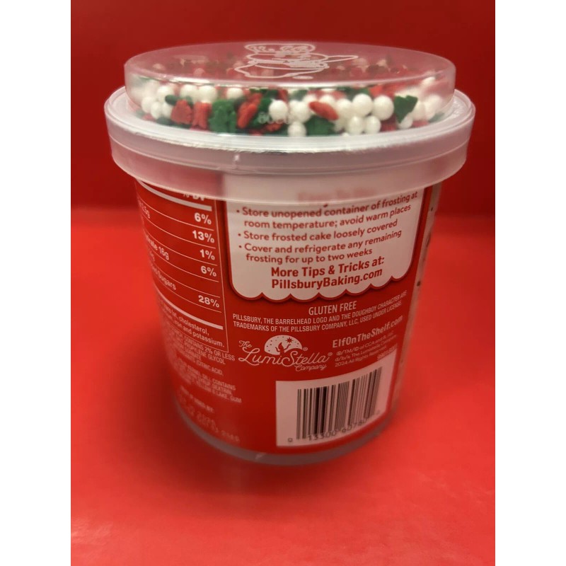 PILLSBURY Funfetti Elf On The Shelf Peppermint Vanilla Whipped Frosting