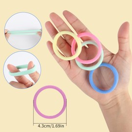 Pack of 100 Girls Hair Bobbles, 4.3 cm Colourful Elastic Hair Bobbles Rubber Bands Without Metal Braid Scrunchies Hair Scrunchies Strong Stretch Hair Bands Christmas Gifts for Girls Children (6