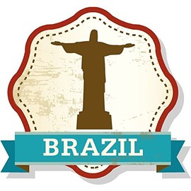 Zirni Brazil Vintage Retro Grunge Vacation Travel Label Sticker Decal Design