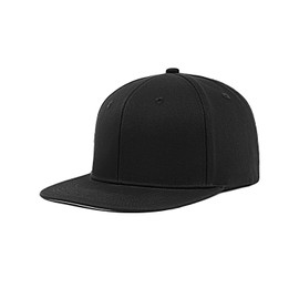 Zylioo S/M/L/XL/XXL/3XL Snapback Baseball Cap for Large / Small Head, Flat Bill Baseball Cap, Sun Protection Running Caps, Black (black), S