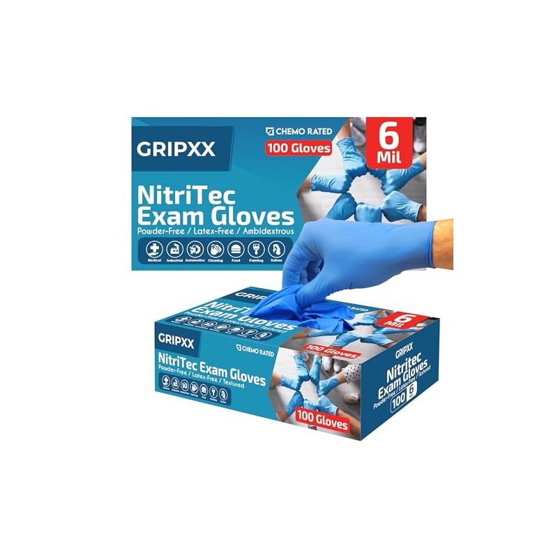 London Labs 6 Mil Blue Nitrile Gloves Medium (Pack of