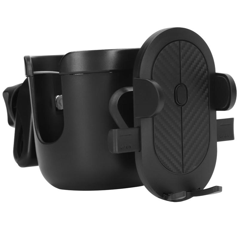 Black Stroller Cup Holder 360 Degrees Rotation Universal Drinks Holder