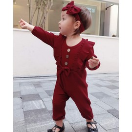 Mioglrie Newborn Baby Girl Clothes Romper Cute Baby Girl Stuff Cotton Newborn Girl Clothes Ruffle Baby Girl Outfits Gifts Maroon 0-3 Months Baby Girl Clothes
