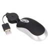 Mini USB Wired Optical Mouse with 68cm Retractable Cord, Portable