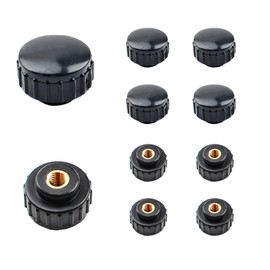 MOROBOR M4 Knurled Thread Clamping Knob 10 Pcs Black Plastic Through Hole Set Brass Female Thread Screw Handle Clamping Knob for Mechanical Equipment