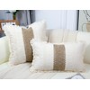 DRNOU Neutral Accent Burlap Lumbar Pillow Covers 12 x 20,Cute