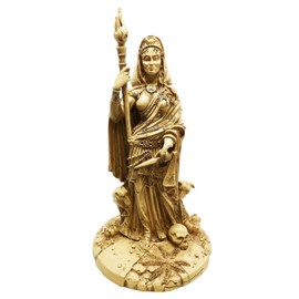 Greek White Goddess Hecate Sculpture Athenian Patroness of Crossroads, Witchcraft, Dogs and Poisonous Plants Statue