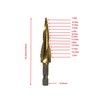 PZRT Spiral Flute Hexagonal Shank Pagoda Drill Bit Step Drill