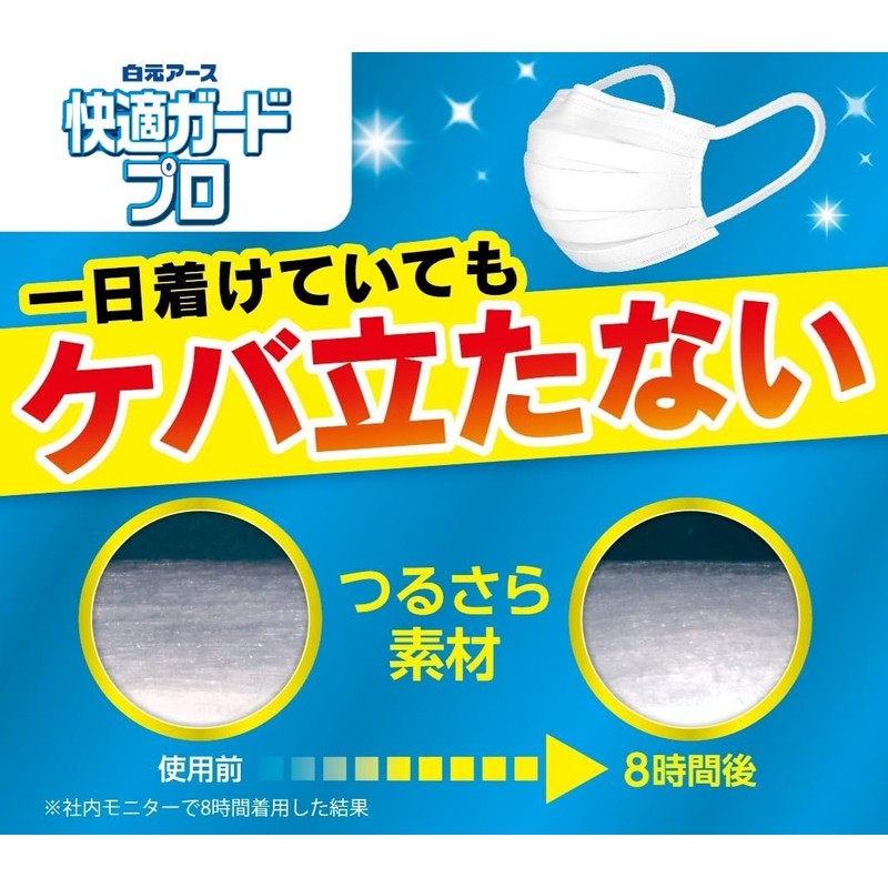 [快適ガードプロ] プリーツタイプふつうサイズ グレースタイル 15枚入 マスク ノーズクッション バイカラー