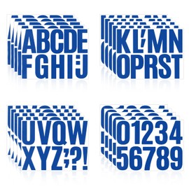 Llewyn 220 Pcs 20 Sheets Letter Stickers,Self Adhesive Waterproof 4 Inch Mailbox Numbers Vinyl Stickers,Alphabet Decals for Water Bottle,Window,Classroom,Car,Laptop,Scrapbook (Blue, 4 Inch)