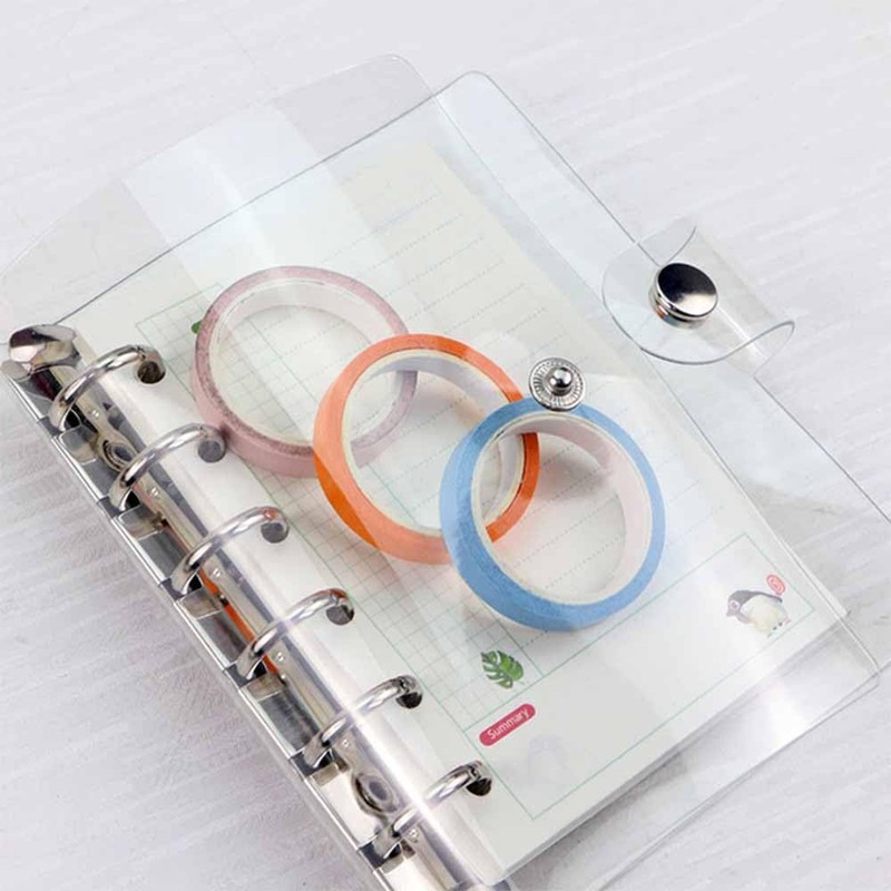 CHANGJIQ Clear Binder Cover A7 6-Hole PVC Made m6 Mini