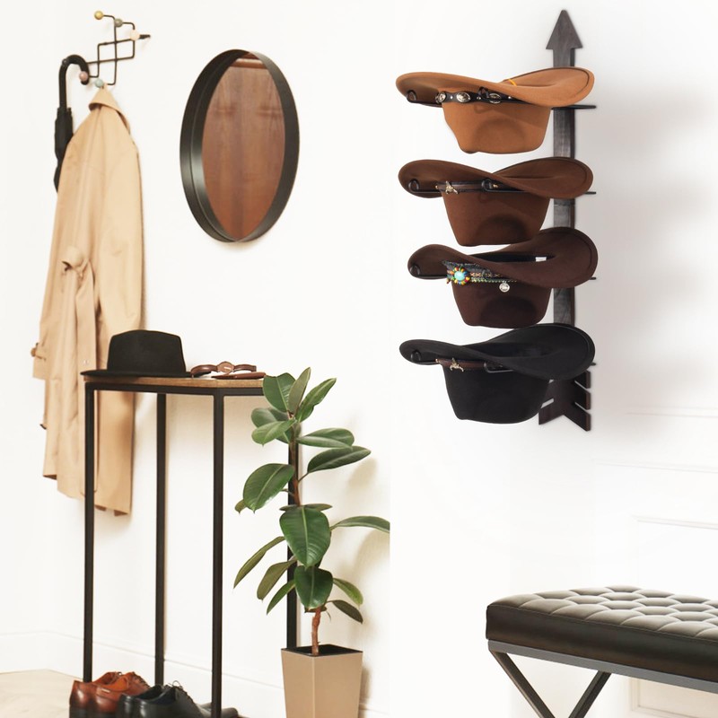 Outink Western Cowboy Hat Rack Wall Mount Western Cowboy Hat