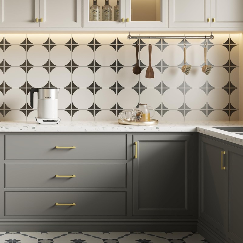 Rergy 10 Pack Gold Cabinet Handles, 6-1/4inch Hole Center Pulls,