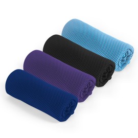 KISS QUEEN 4 Pack Cooling Towel for Gym Fitness Yoga Hiking,Hot Weather Cool Towels Cloth Rags Wrap for Neck Face(4 Pack-02)