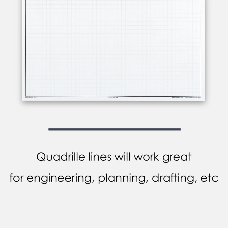 GeekNavy 11" x 17" Quadrille Graph Paper 50 Sheets Portrait