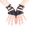 JISEN Women Half Palm Fingerless PU Leather Night Bar Band