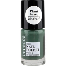 Benecos 20-Free Vegan Nail Polish Sage Green - Plant-Based Nail Polish - Quick Drying & Long Lasting - Water Permeable - Enriched with Biotin - 5 ml