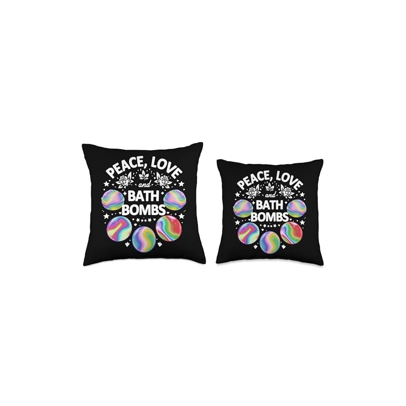 Peace, love, and bath bombs Throw Pillow