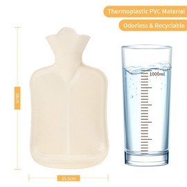 Hot Water Bottle with Cover,Removeable & Washable Soft Unicorn Bottle Cover,Natural Rubber 1 L (Yellow)