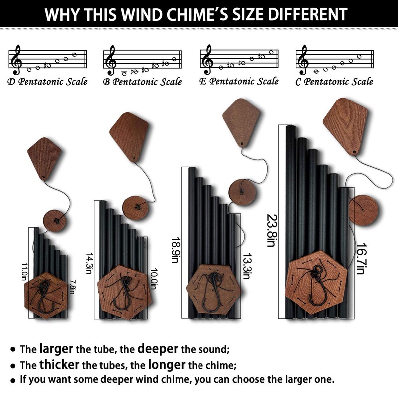 Wind Chimes Outdoor Large Deep Tone, 44 Inches Sympathy Wind