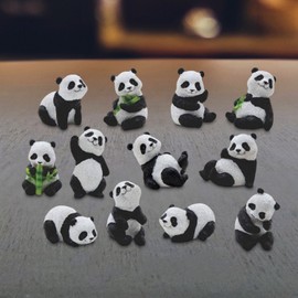 12-Piece Cute Panda 2.25"H Mini Panda Figurine Set Home Decor Unique Gift