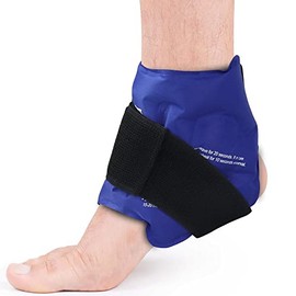 NEWGO Ankle Ice Pack Wrap for Injuries Reusable, Hot Cold Therapy Gel Foot Ice Pack for Pain Relief, Ankle Swelling, Achilles Tendinitis, Plantar Fasciitis, Sprained, Surgery Recovery (Blue)