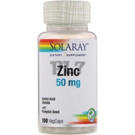50 mg de zinc quelado con 100 cápsulas - Solaray