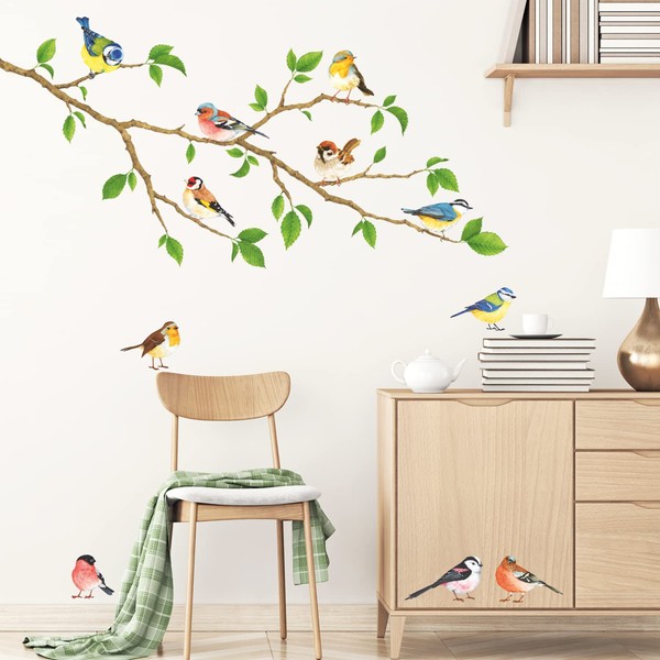 DECOWALL DS-8036 Garden Birds (Small) Kids Wall Stickers Decals Peel