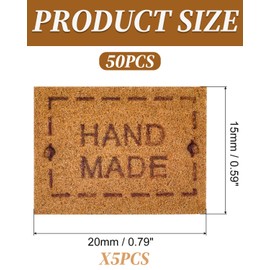 UYRVAPE Handmade Label Handmade Leather Labels for Sewing Microfibre Leather Labels with Holes with Love Heart Leather Labels for Sewing DIY Hats Clothing (10 Colours) Pack of 50