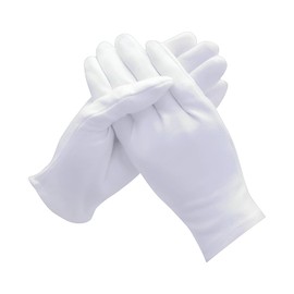 BWEISSTH White Cotton Gloves 28 Pcs(14 Pairs) Dry Hand Moisturizing Cosmetic Eczema Hand Spa Coin Jewelry Inspection Check Serving Gloves Elastic Lined Gloves Moisturizing Gloves
