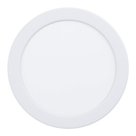 EGLO Fueva 5 LED Recessed Spotlight, Diameter 16.6 cm, LED Spotlight Made of Steel and a Plastic Light Area, LED Recessed Light in White, Flat LED Spotlight, Low Installation Depth 26 mm, Warm White