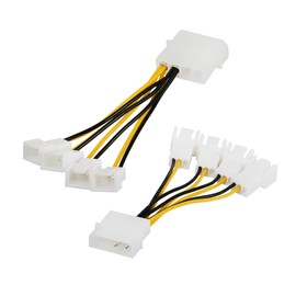 PNGKNYOCN Molex to Fan Power Splitter Cable, 4-Pin IDE Molex to 4X 3-Pin Y Type Case Cooling Fan Power Cable Adapter 12V（2-Pack）