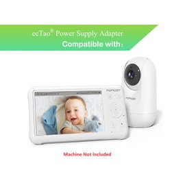 eeTao 5V USBC AC/DC Adapter Compatible with Momcozy BM01 Video Baby Monitor Camera & Wall Mount 5000mAh Rechargeable Battery DC5V 2A 5VDC 2000mA 5.0V 2.0A Power Supply Cable Cord Charger