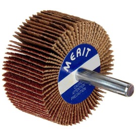 Merit Grind-O-Flex Flap Wheel Round Shank Aluminum Oxide 2"Dia. 1" Face 180 grit