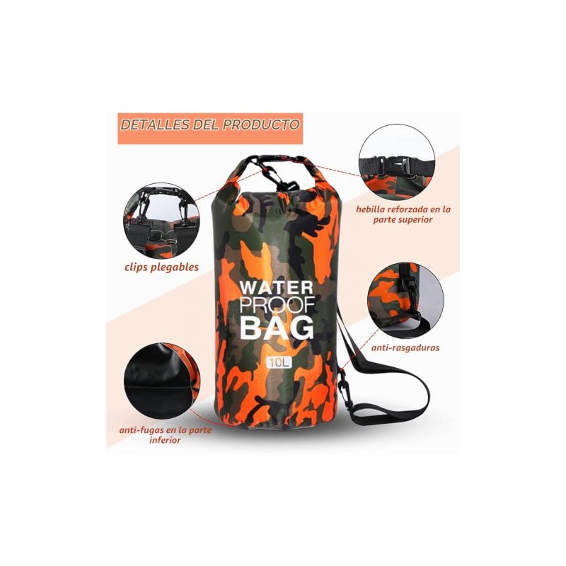 Bolsa Impermeable,Dry Bag 10l 20l 30l con Correa de Hombro