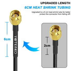 YOTENKO SMA Male to SMA Female 50FT RG58 Coaxial Cable, SMA Antenna Extension Cable Low Loss Relocation (NOT for TV, WiFi)