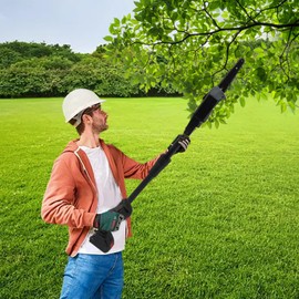 TITIDU Pole Saw Electric Tree Trimmer Pruner Cordless 21V 1500mAh Battery Power & Charger F007,Cordless Rechargeable Double Section Assemble Shaft Branch Cutter and Low Noise