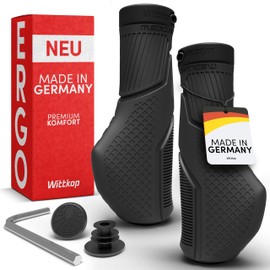 Wittkop Bicycle Grips with Innovative Multi-Zone Design, Made in Germany, Ergonomic Design with Non-Slip Effect Including Comfort & EFC Zones for Optimised Grip & Comfort, Bicycle Grips Handlebar