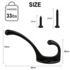 Pack of 6 Coat Hooks, Bolatus Coat Hooks, Gooseneck Hooks,