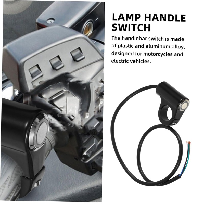 Alipis Motorcycle Handlebar Switch for Spotlight Control Wire Replacement with