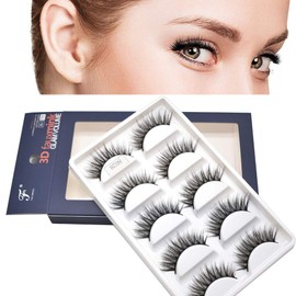5 Pairs 6D Silk Lashes Extensions Fluffy Eyelashes Vegan Wispies Natural Look Comfortable False Eyelashes Daily Soft Reusable C Curl Cruelty Free Faux Mink Lashes US (8028)