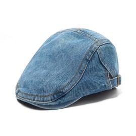 Jastore Kids Boys Denim Newsboy Cap Kids Vintage Flat Caps Ivy Hat (US, Age, 7 Years, 9 Years, Dark Denim)