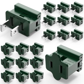 Christmas Lighting Outlet Male and Female Plug Set, Vampire Plug, Gilbert Plug, Slip Plug, Zip Plug, Green, 30 Packs (SPT-1)