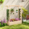 HAPPYGRILL Raised Garden Bed with Trellis, Freestanding Wood Planter Box