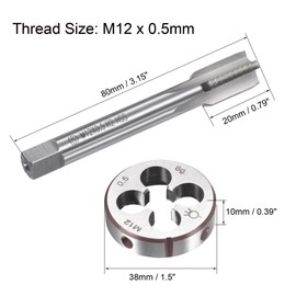 sourcing map Tap M12 x 0.5 mm with Alloy Tool