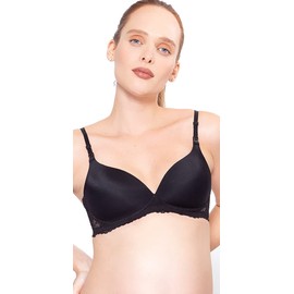 9 MONTHS 3823 Bra de Lactancia con Copas y Encaje (C, Negro, 34)