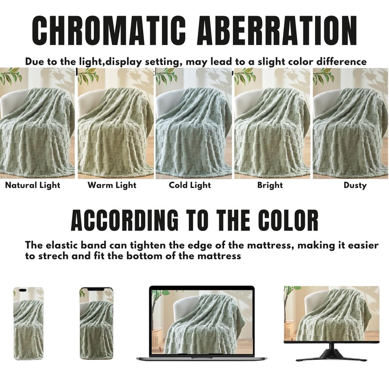 Fleece Throw Blanket for Sofa - Soft Checkered Single Blankets
