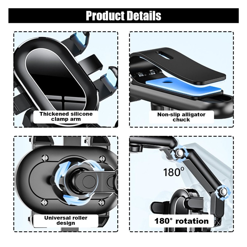 GLSOWEE Sun Visor Car Phone Holder, Multifunctional Adjustable Cell Phone